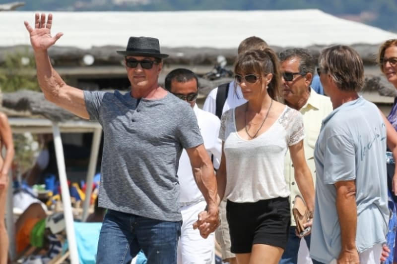 Sylvester Stallone a Jennifer Flavin v Saint-Tropez