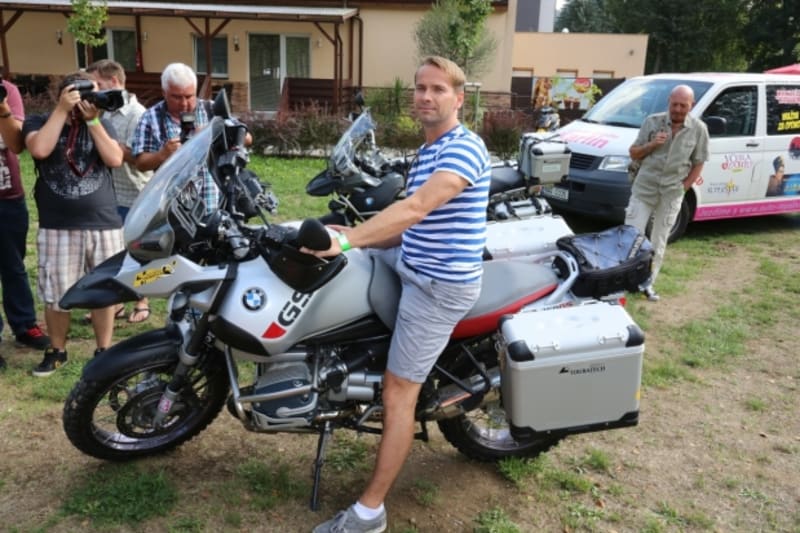 Jan Révai se svou motorkou