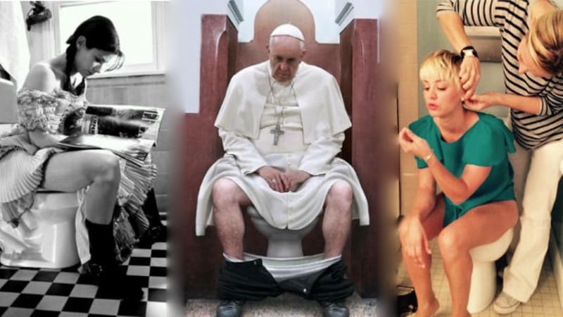 GALERIE: Komu to na záchodě víc sluší? Vede Kaley Cuoco, papež František, nebo Sandra Bullock? Podívejte na další!