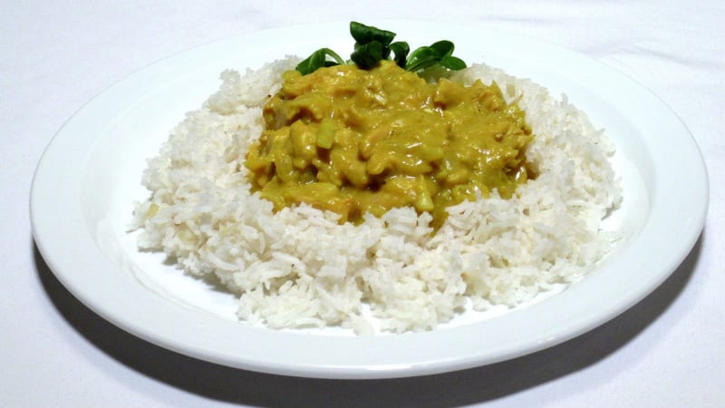 Prostřeno: Zelené maso s rýží basmati