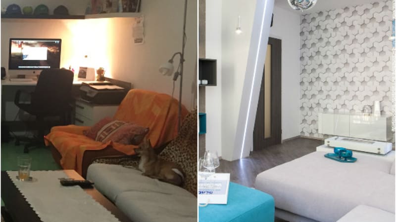 Před a po: Srovnejte si proměnu dvougeneračního bytu v Plzni (včetně dispozičního plánu)