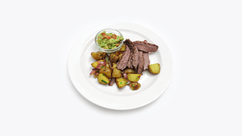 Prostřeno: US Beef Blade – hovězí filírovaný steak s pečenými bramborami grenaille s cibulkou a guacamole