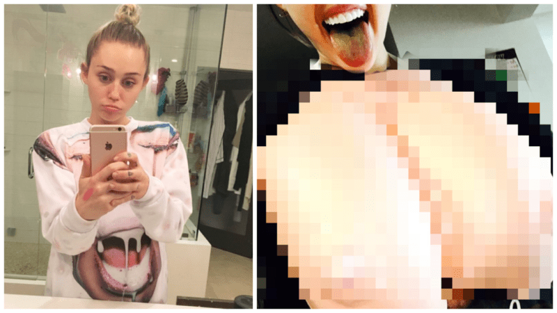 NEJŠÍLENĚJŠÍ GALERIE: Miley ukázala prsa! Jsou povislejší, než byste si mysleli. Vyfotila se i na záchodě!