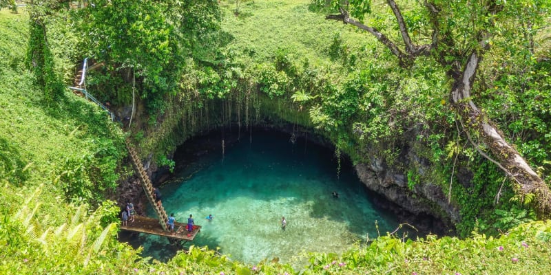 To-sua ocean trench, ostrov Upolu, Samoa