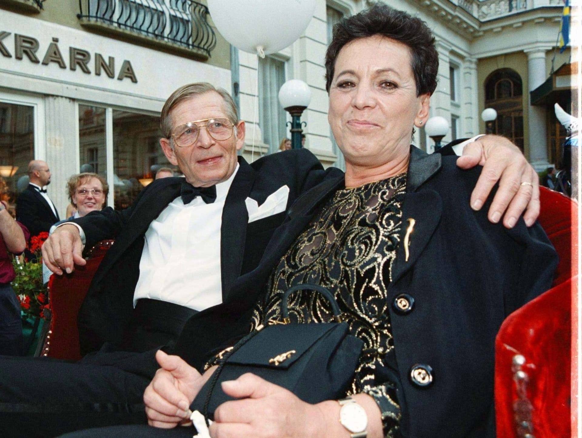 Jiří Kodet s manželkou Soňou na filmovém festivalu v Karlových Varech v roce 2000