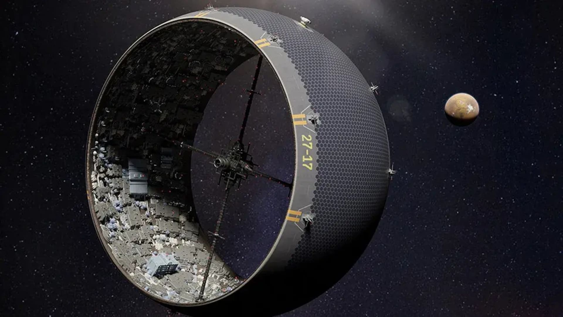 Možná podoba budoucích měst vytvořených na asteroidech