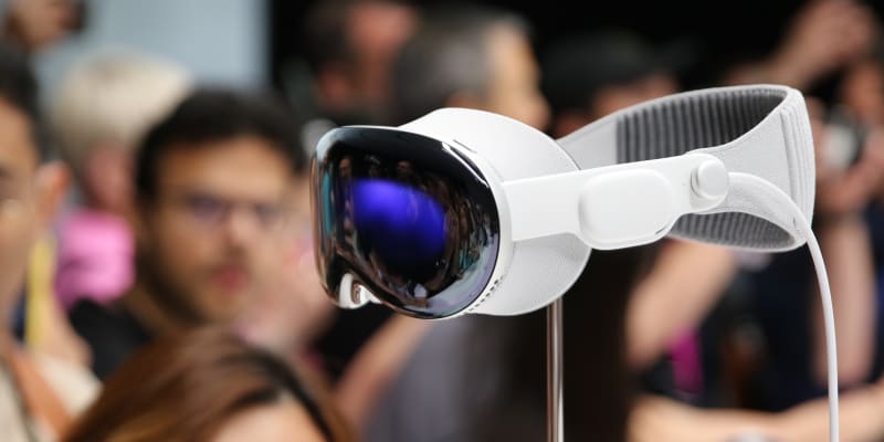 Brýle rozšířené reality Apple Vision Pro na konferenci Apple Worldwide Developer Conference