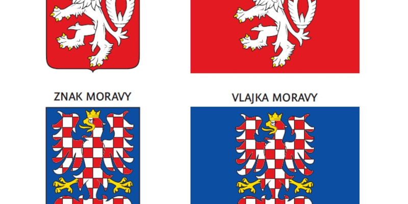 Vlajky Čech a Moravy podle aktuálního poslaneckého návrhu zákona o zemských znacích a vlajkách