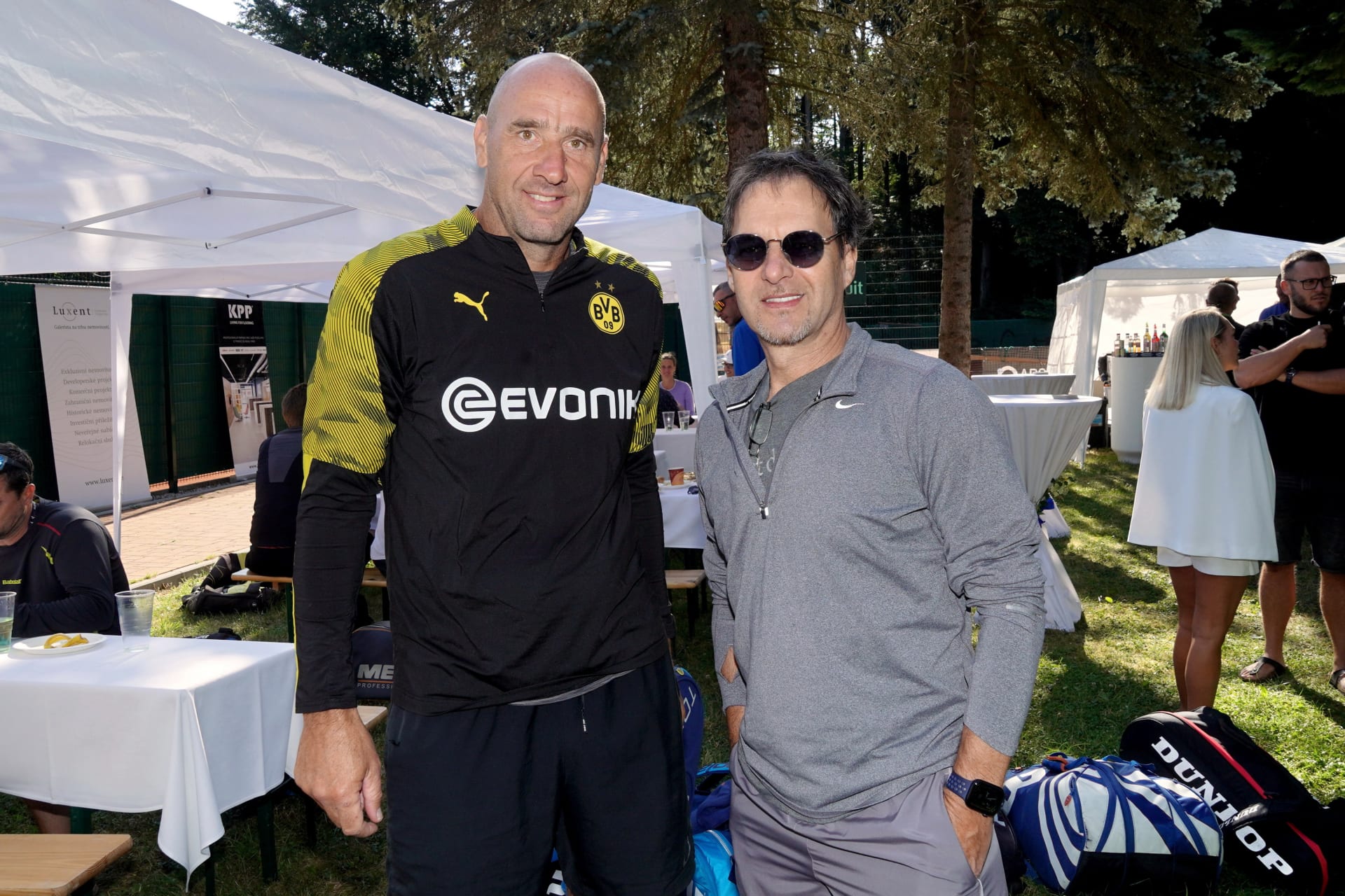 Fotbalista Jan Koller a zpěvák Pavol Habera se potkali na tenise. 