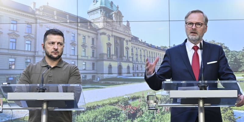 Tisková konference po jednání Volodymyra Zelenského a Petra Fialy (07. 07. 2023)