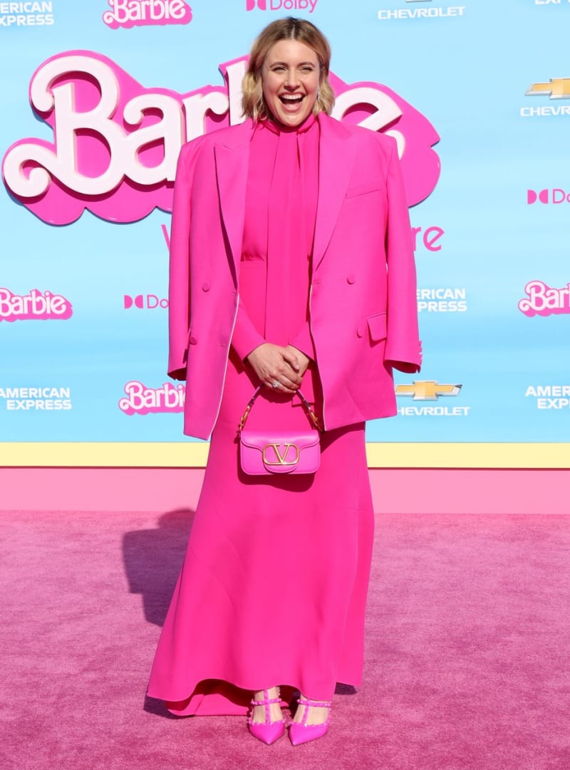 Režisérka filmu Greta Gerwig na premiéře Barbie v Los Angeles
