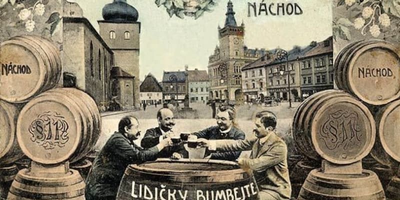Pivo si zdražit nenecháme. Dobová pohlednice z počátku 20. století.