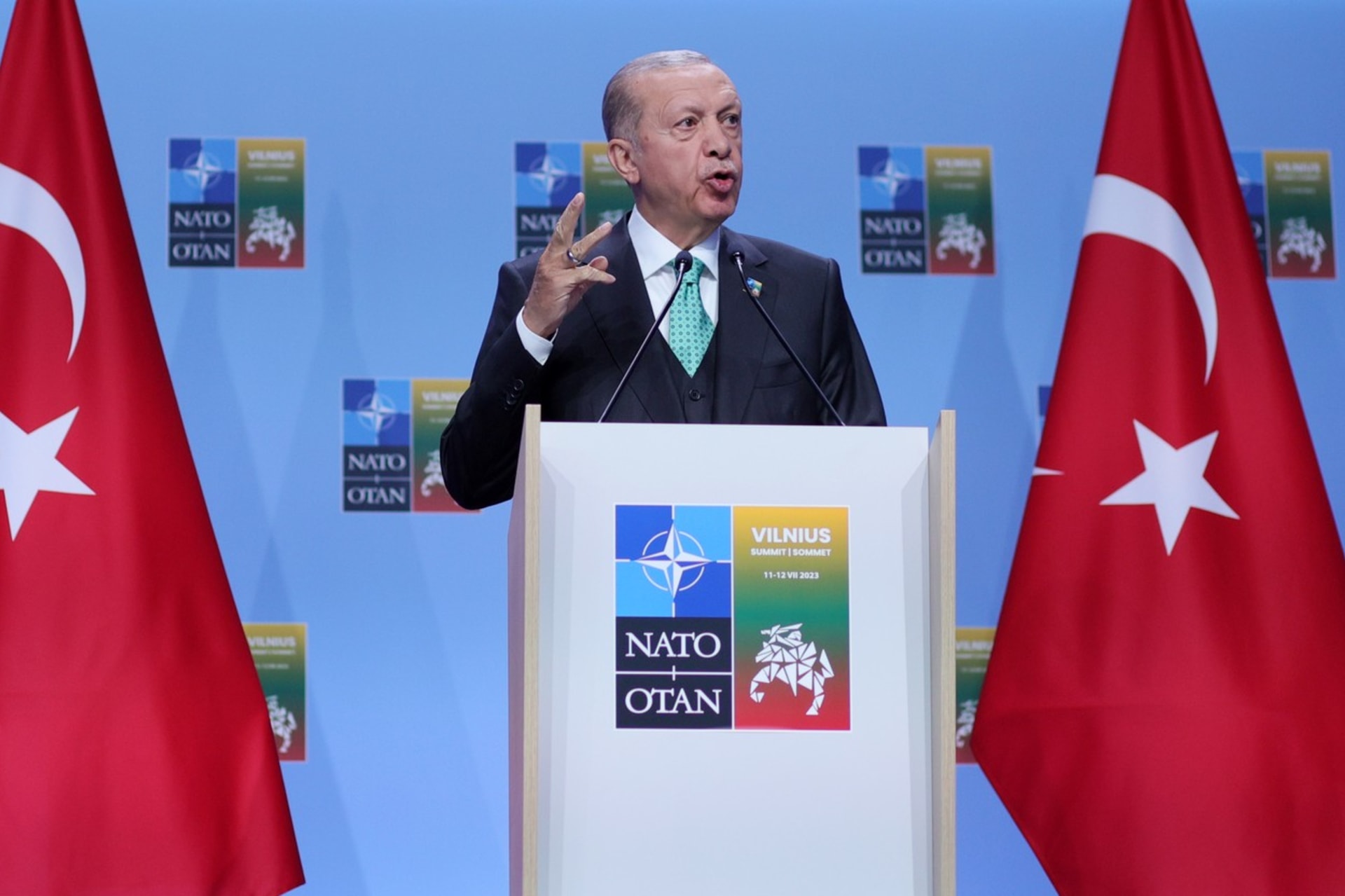 Turecká hlava státu Recep Tayyip Erdogan přijel na summit NATO.