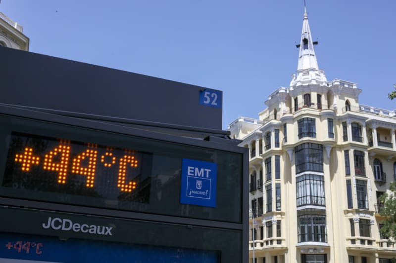 Teplota, kterou naměřili v Madridu.