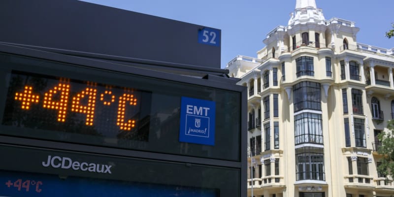 Teplota, kterou naměřili v Madridu.