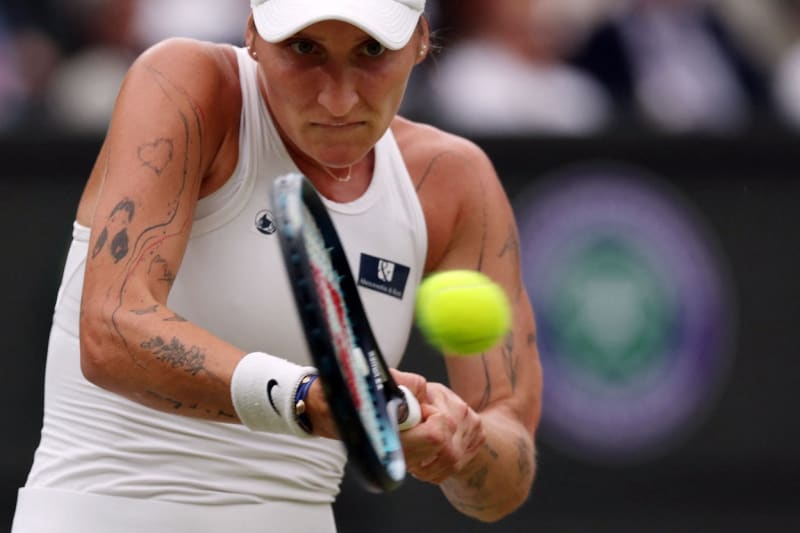 Markéta Vondroušová během finále dámské dvouhry Wimbledon Tennis Championships.