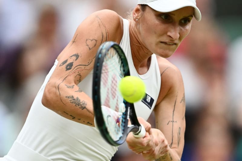 Markéta Vondroušová během finále dámské dvouhry Wimbledon Tennis Championships.