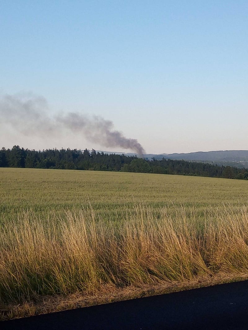 Požár u Svatavy na Sokolovsku 