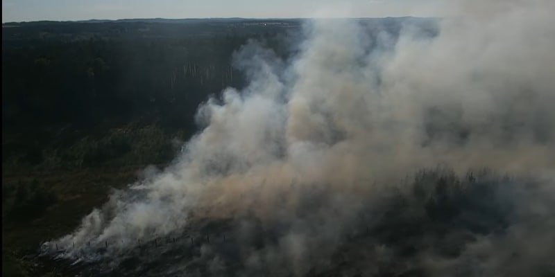 Požáru u obce Jetětice na Písecku