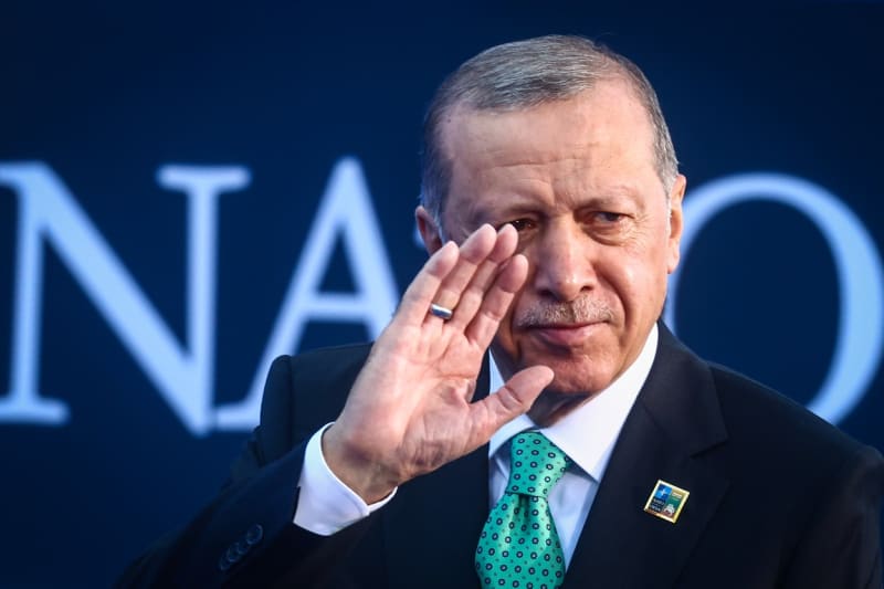 Turecký prezident Recep Tayyip Erdogan na summitu NATO ve Vilniusu