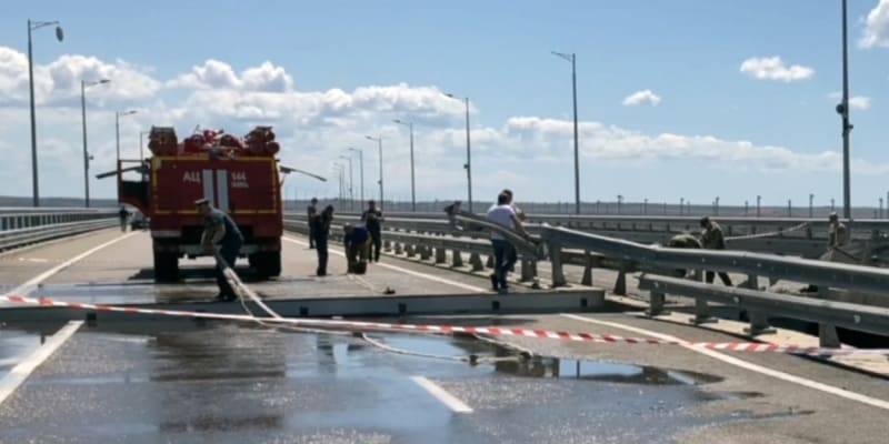 Krymský most se stal v červenci 2023 znovu cílem útoku.