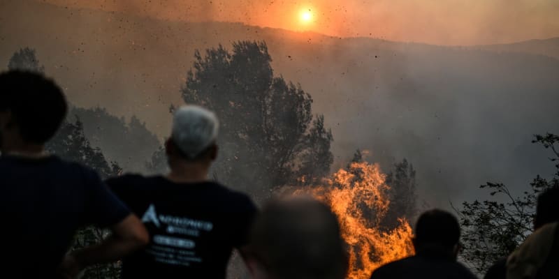 Požár v přírodním parku Sintra-Cascais v Portugalsku