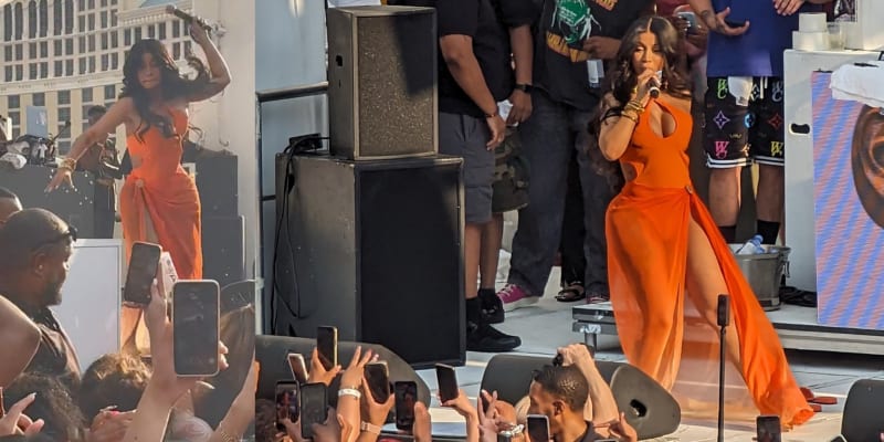 Cardi B hodila mikrofon na návštěvníka koncertu.