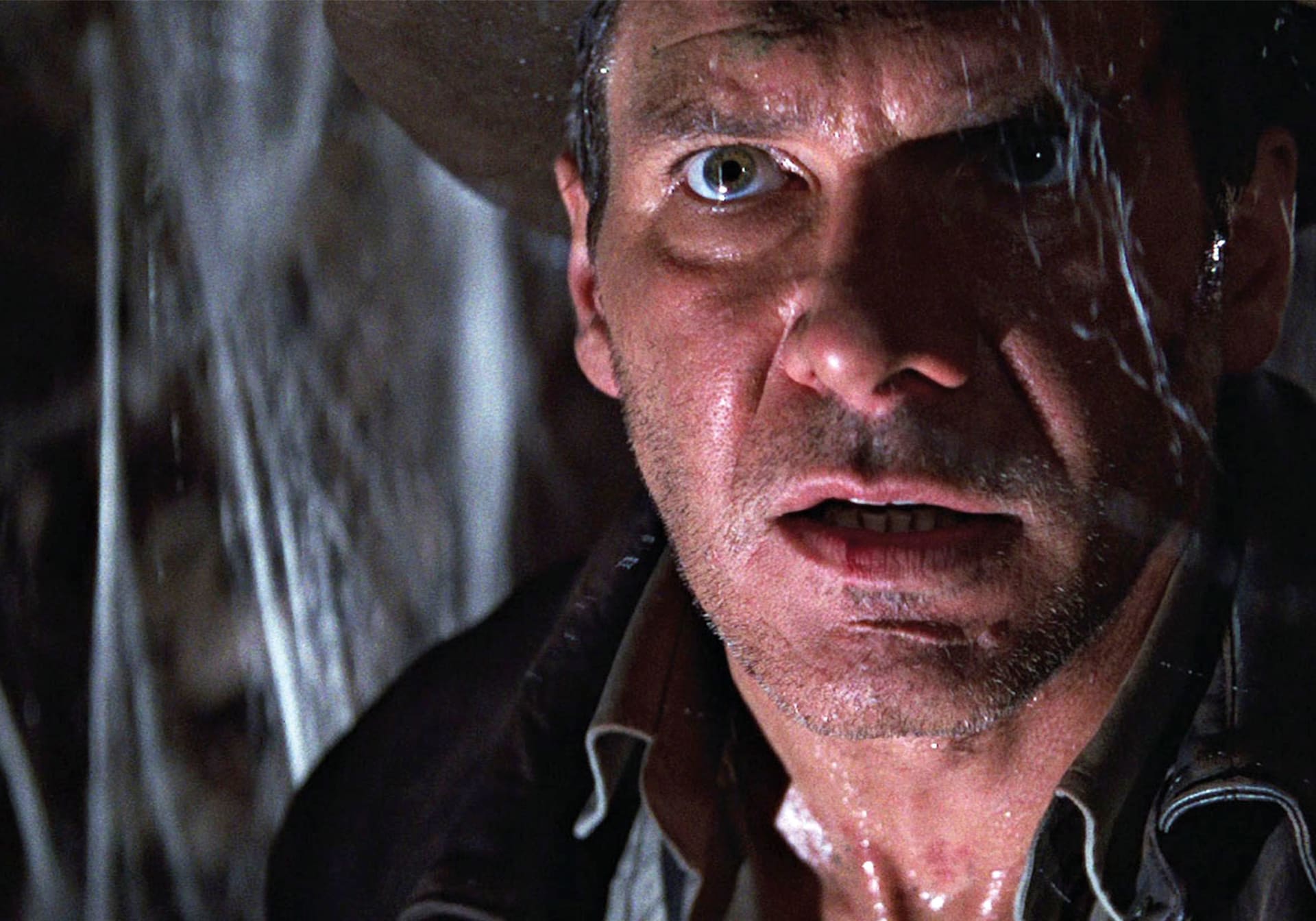 Harrison Ford v druhém dílu série - Indiana Jones a Chrám zkázy (1984).