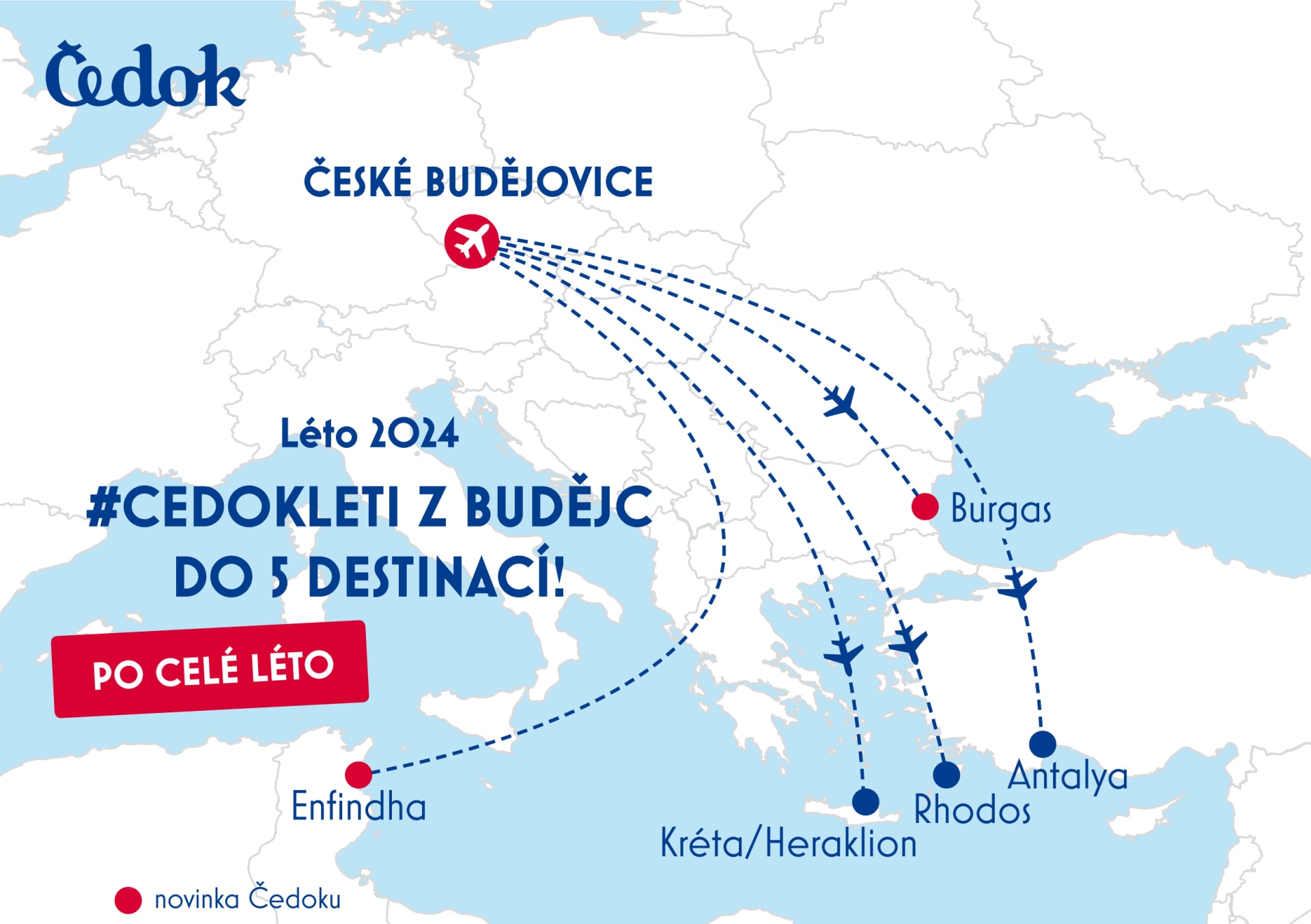 Příští léto bude Čedok z jihu Čechu létat už do pěti destinací, nově do Tuniska a Bulharska