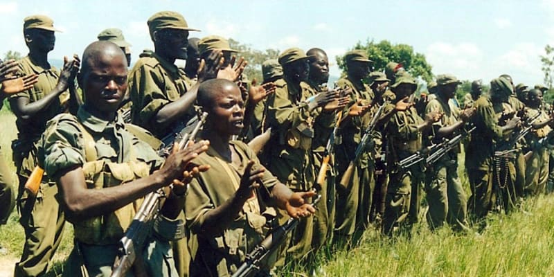 Ugandští vojáci v roce 2003