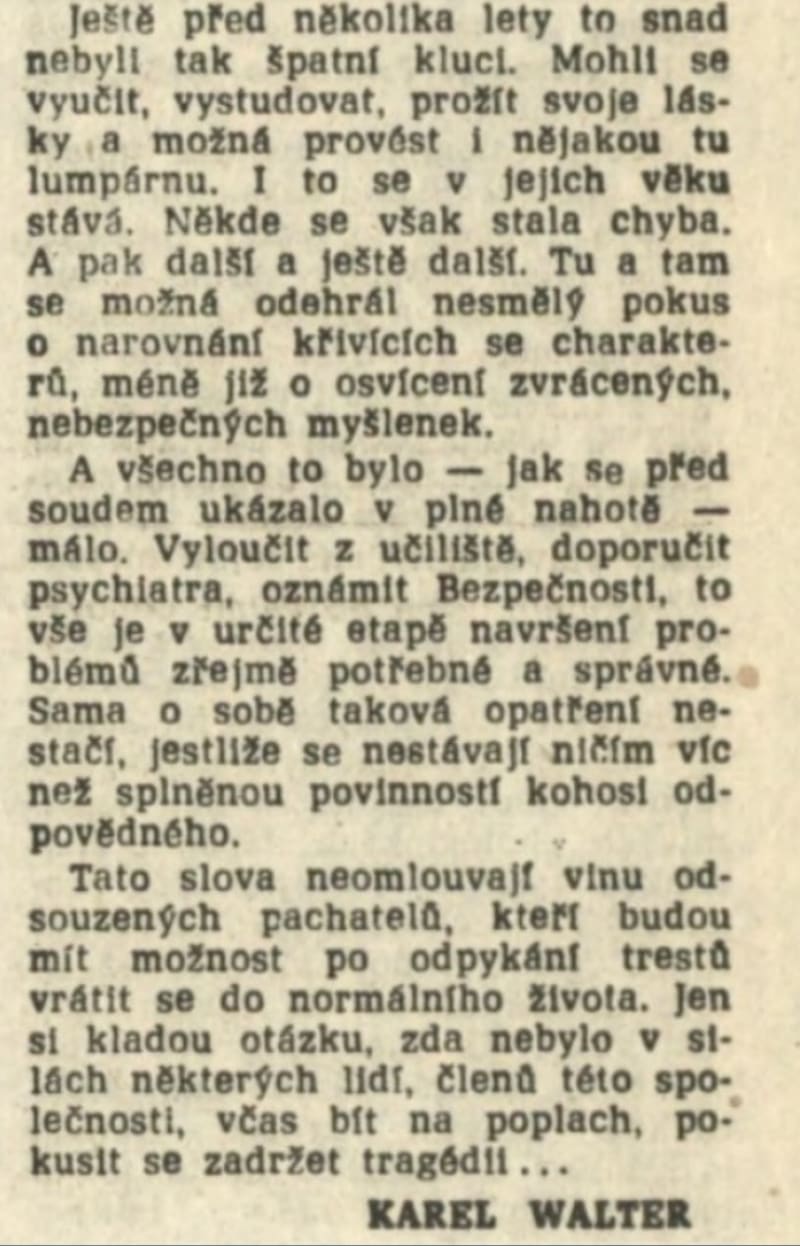 Proces Olšanské hřbitovy v dobovém tisku. Rudé právo,11. 7. 1988.