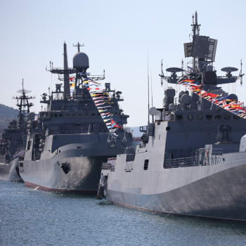Ruské lodě v přístavu Novorosijsk v Černém moři (30. 7. 2023)