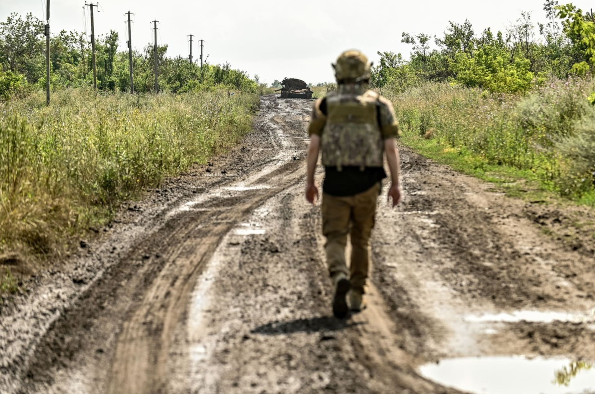 Ukrajinský voják v oblasti Záporoží