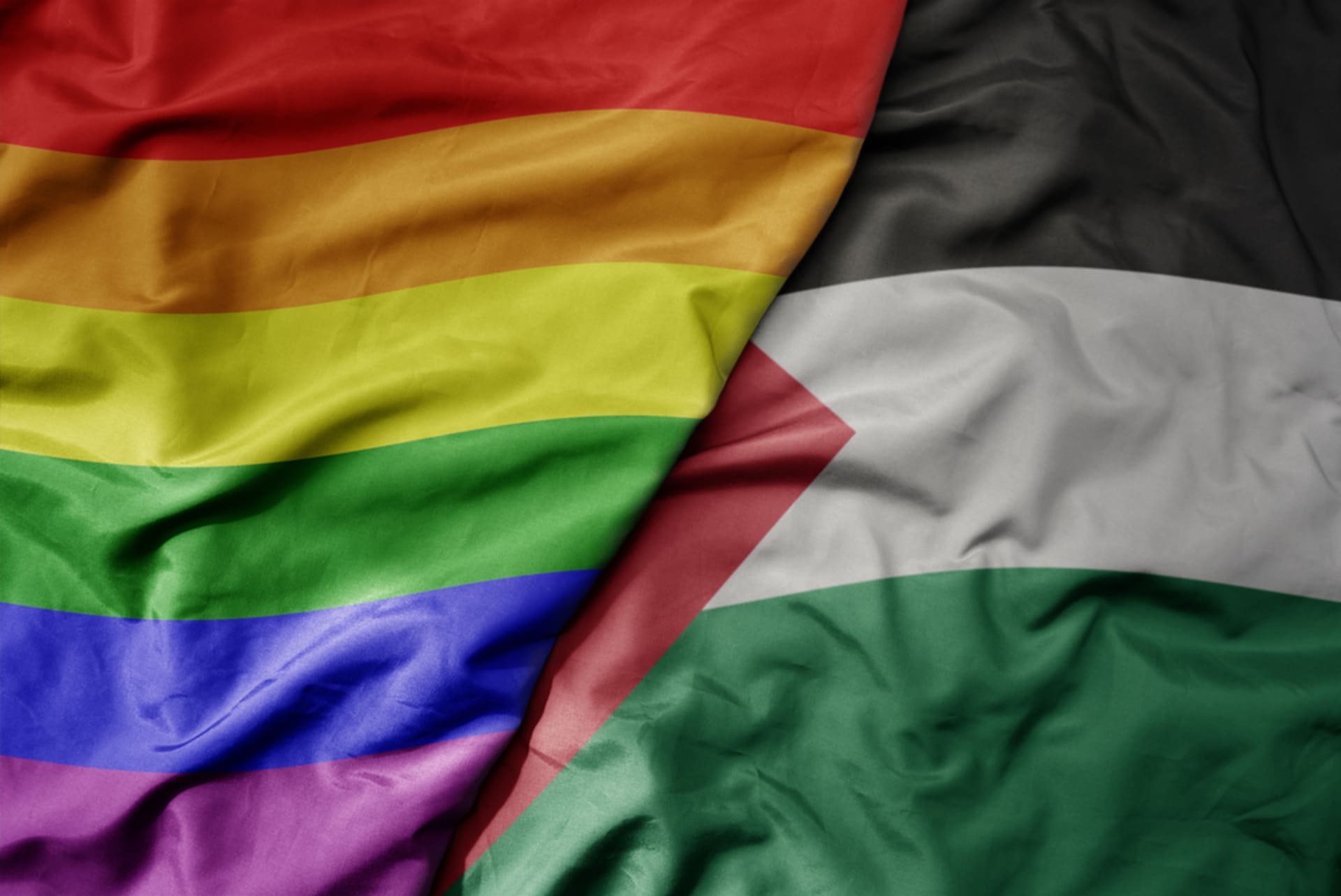 Symbol LGBT a vlajka Palestiny