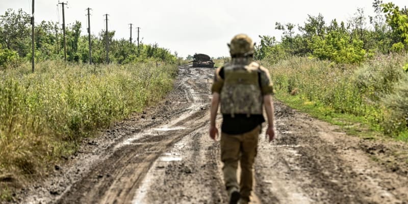 Ukrajinský voják v oblasti Záporoží
