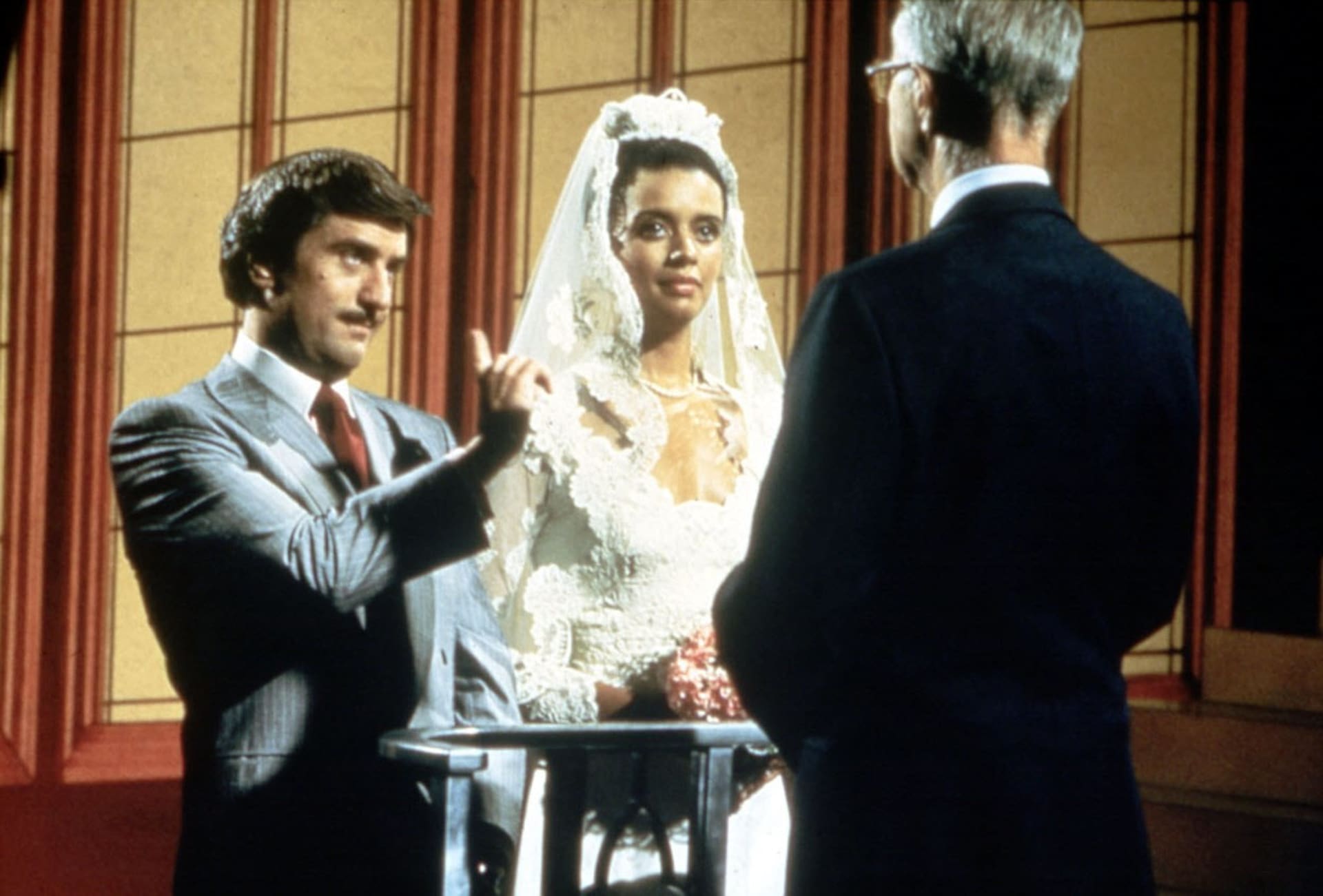 Robert de Niro po boku své první manželky Diahnne Abbott ve filmu Král komedie (1982).