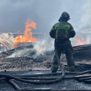 Požár v ruském přístavu Novorossijsk