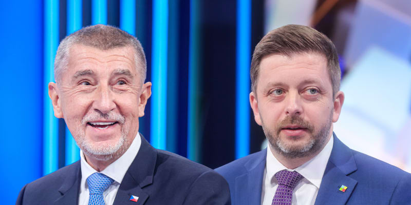 Šéf opozičního ANO Andrej Babiš a ministr vnitra Vít Rakušan (STAN)