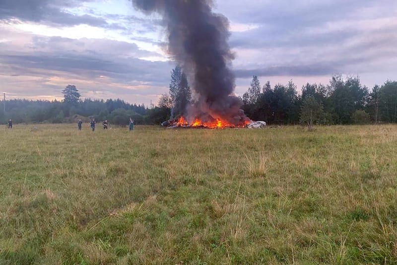 Havárie letadla v Tverské oblasti, na jehož palubě měl být Jevgenij Prigožin.