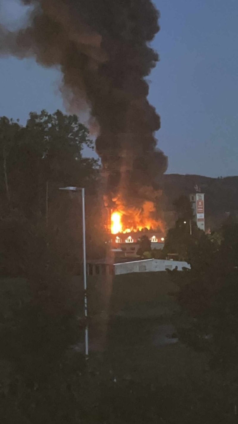 Požár v areálu elektrárny Tisová u Citic na Sokolovsku