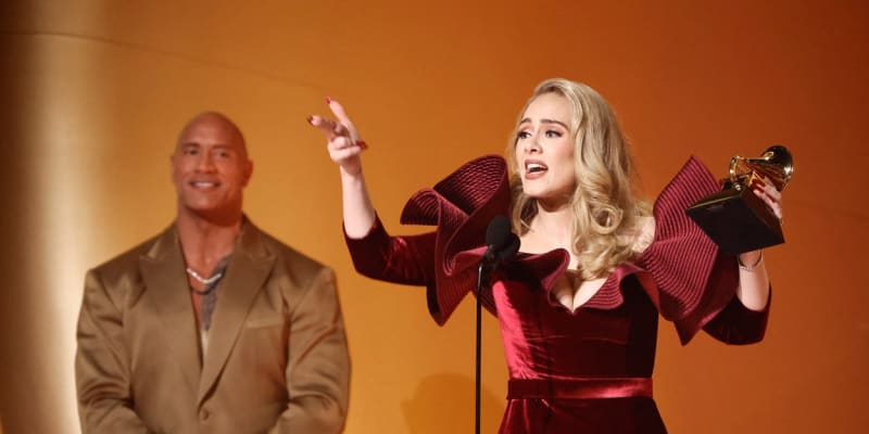 Adele na letošním udílení cen Grammy