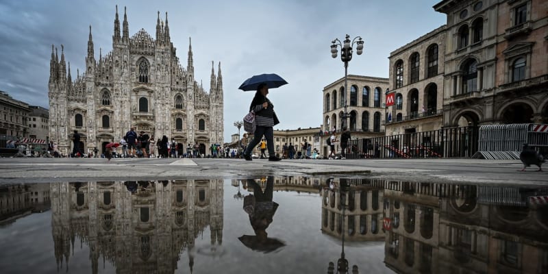 Milán po dešti 