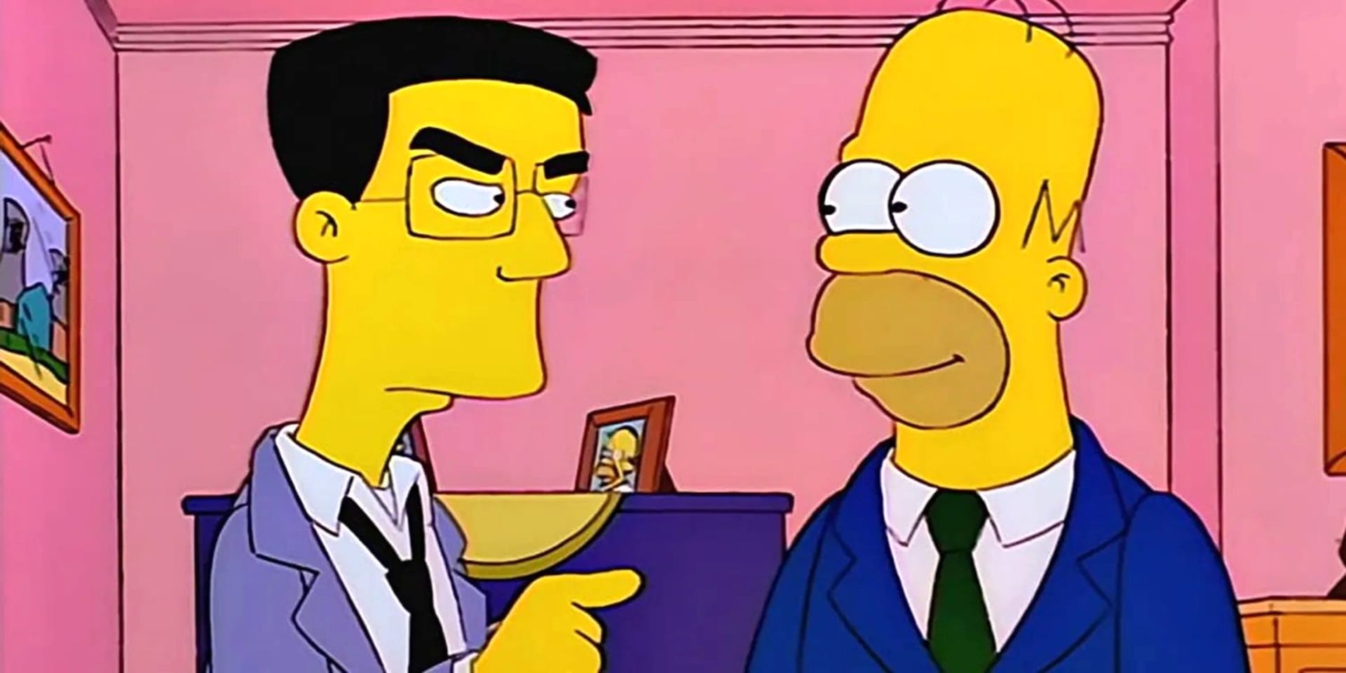 Frank Grimes s Homerem v seriálu Simpsonovi