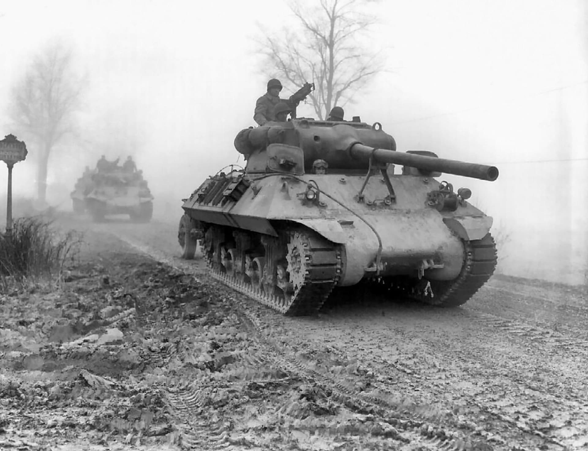 Jízda tanku v bitvě v Ardenách
