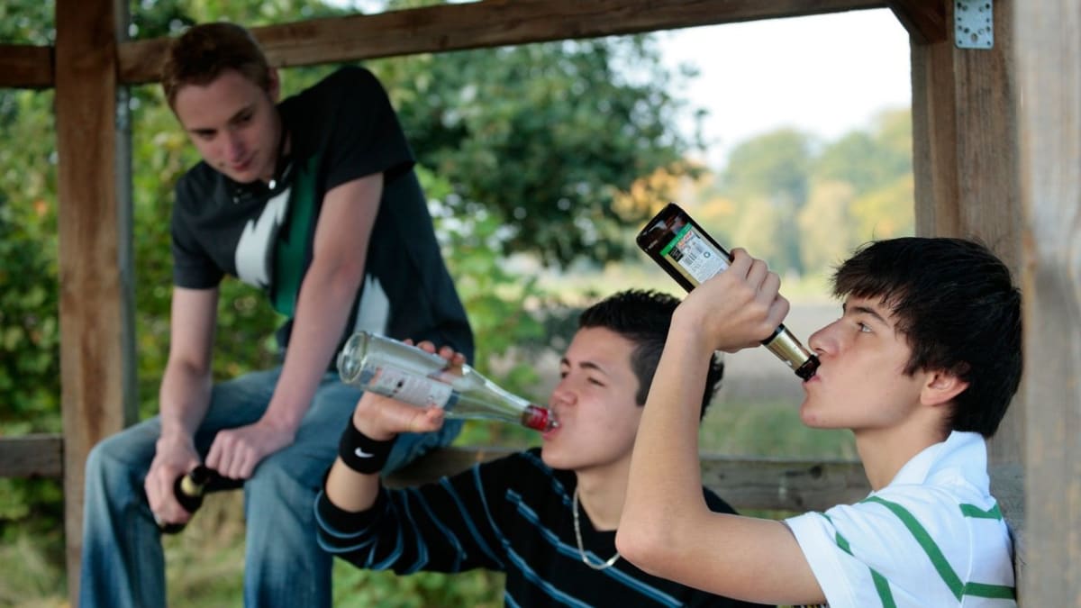 Mladiství holdující alkoholu