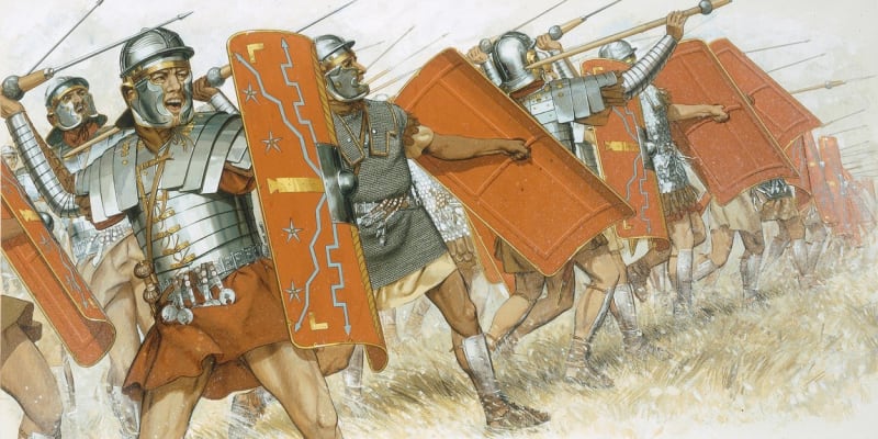 Římské vrhací oštěpy pilum v akci