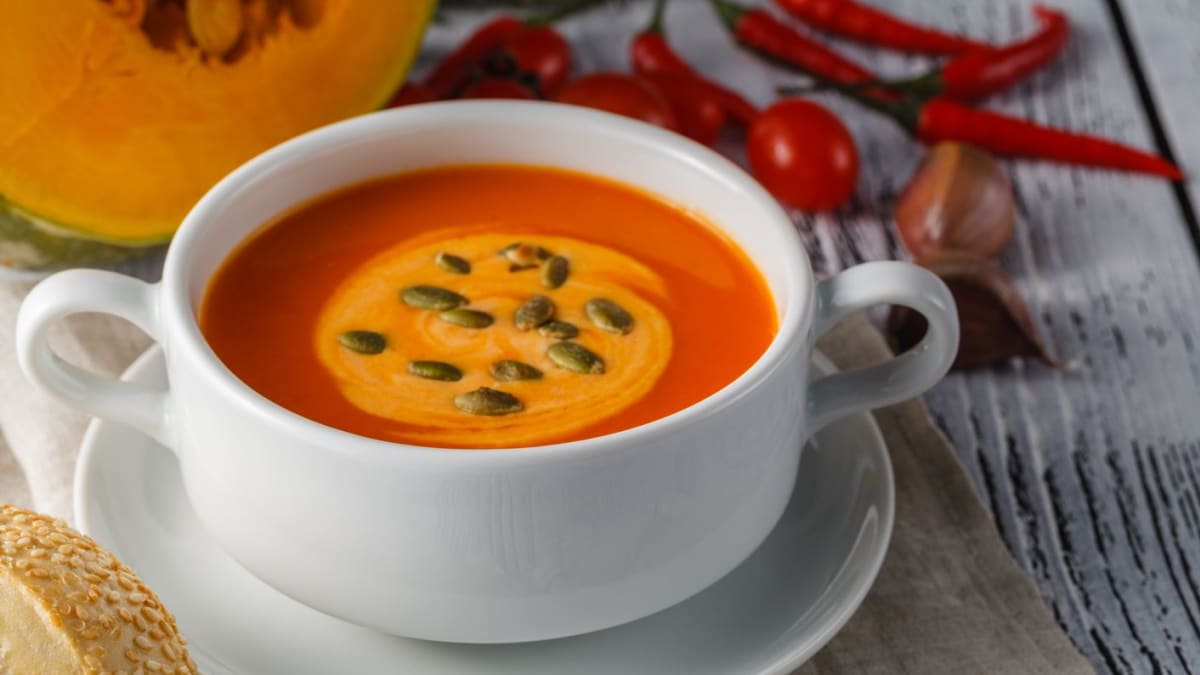 Dýňovo-rajčatová krémová polévka
