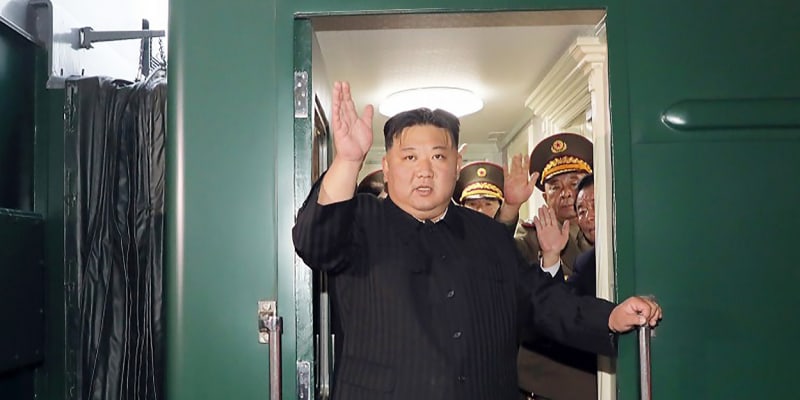 Vůdce KLDR Kim Čong-un dorazil obrněným vlakem do Ruska (12. 9. 2023).