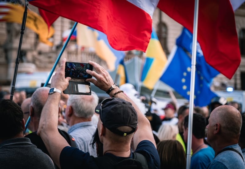 Protivládní demonstrace Jindřicha Rajchla na Václavském náměstí, 16. 9. 2023