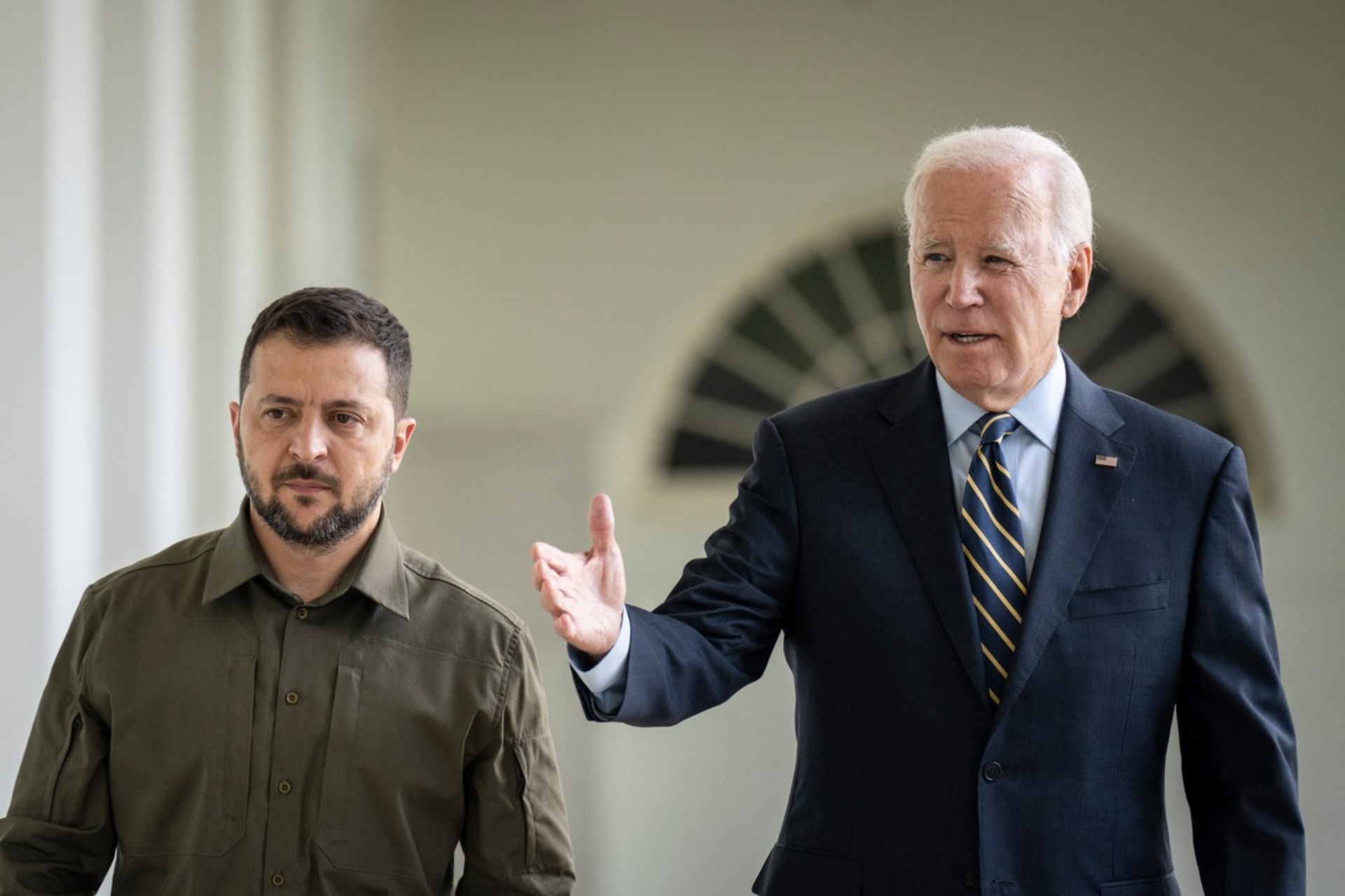 Ukrajinský prezident Volodymyr Zelenskyj dorazil do Bílého domu, kde setká s americkým protějškem Joem Bidenem (21. 9. 2023).